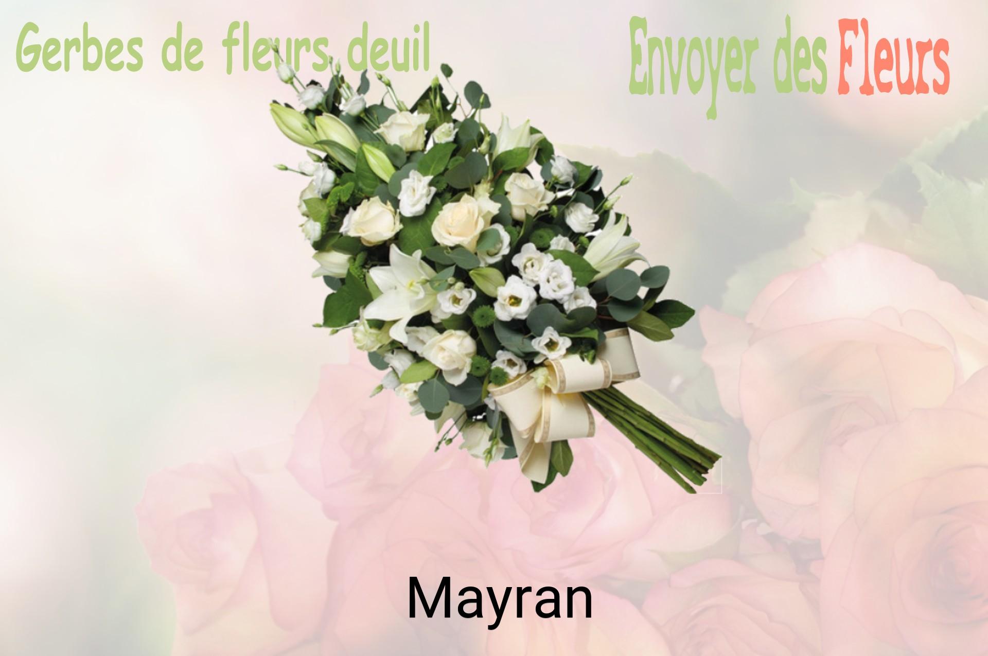 Gerbe de fleurs de deuil livrée à Mayran